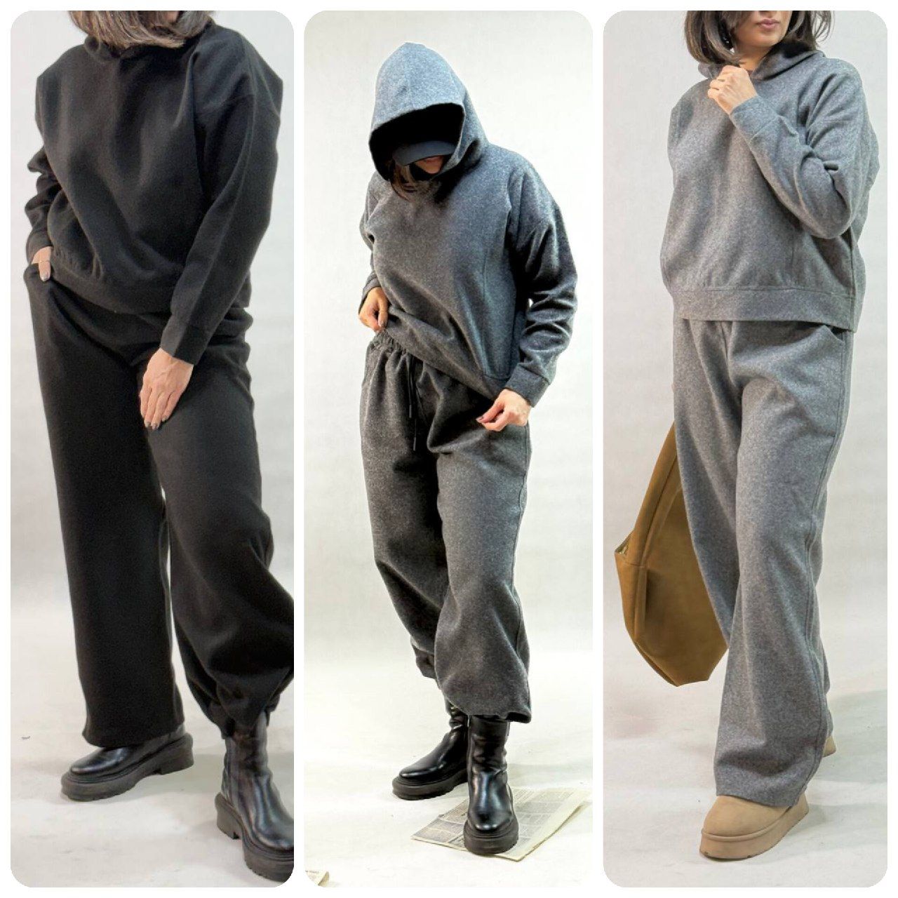 ست هودی شلوار یک جنس پشمی موهر اعلا زنانه