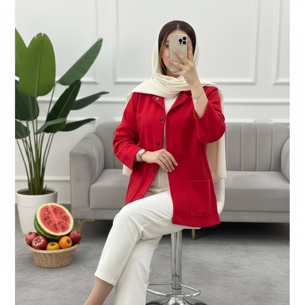 کت پشمی یلدایی جنس نوییت پشمی فوتر زنانه