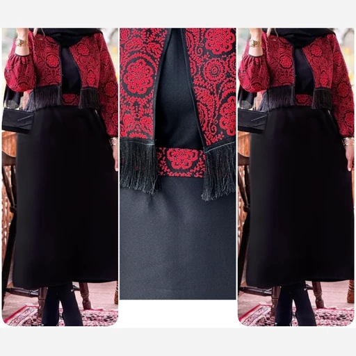 کت سارافن و کمربند نارگل جنس کت تافته سارافن کرپ پلاس فری36تا46