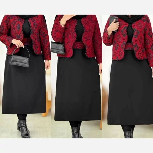 ست مهشاد جنس تافته سوزن دوزی و کتان پلاس درجه یک فری38تا46