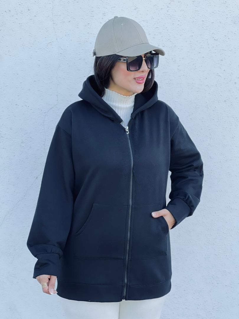 سویشرت جلو زیپ جنس دورس تو کرکی درجه یک زنانه