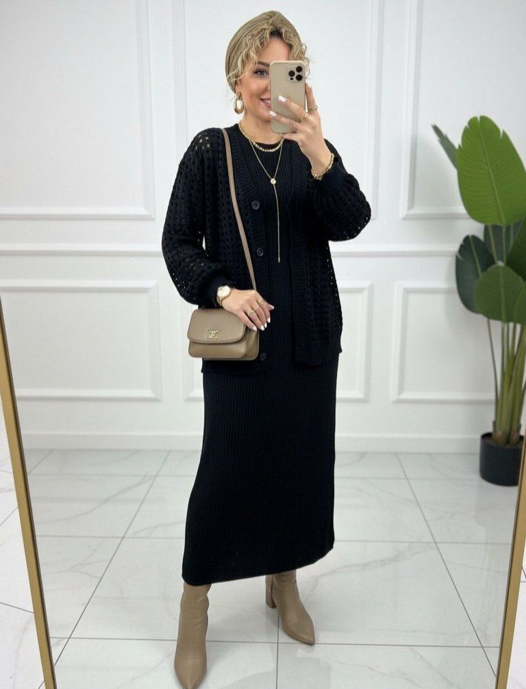 ست دو تیکه دلبر جنس بافت اکریلیک زنانه