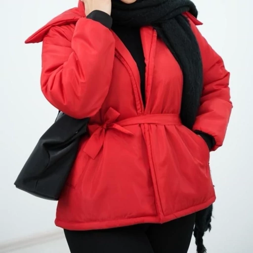 کاپشن یقه پهن یلدایی جنس مموری داخل پشم شیشه آسترکشی شده فری سایز 38 تا 46 زنانه