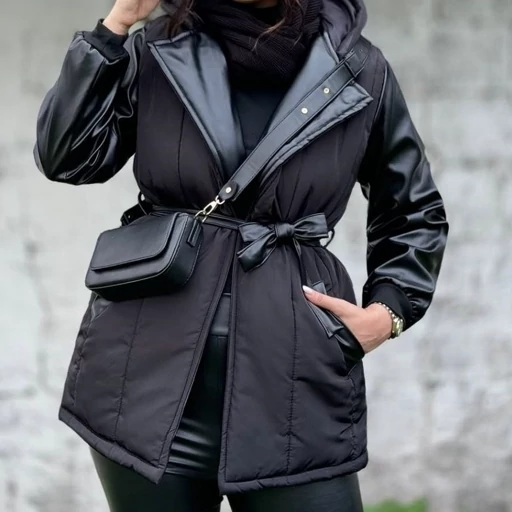 کاپشن مونیکا جنس مموری ضد آب و چرم تیرکمونی اعلا داخل پشم شیشه 200 گرم آستر کشی شده فری سایز 36 تا 46 زنانه