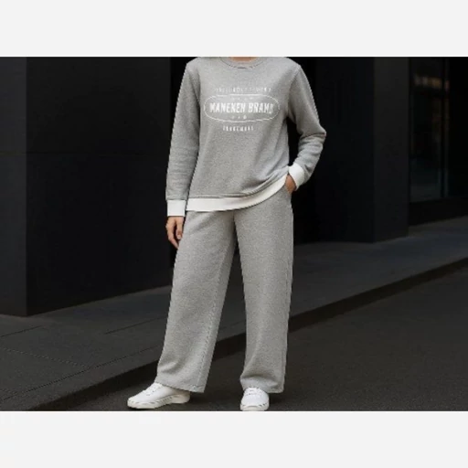 ست بلوز شلوار ریحانا جنس ملانژ گلکسی فری38تا48 زنانه