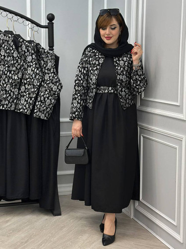ست کژال جنس سارافون کرد شنی و رویه تافته زنانه