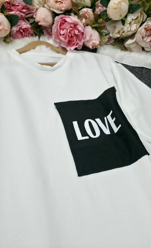 ست تیشرت شلوار Love جنس گلکسی نخ پنبه با کیفیت زنانه