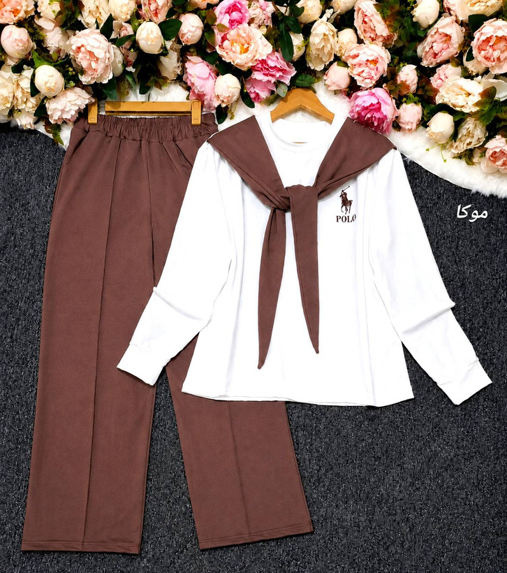 ست شالدار polo جنس گلکسی نخ پنبه با کیفیت زنانه