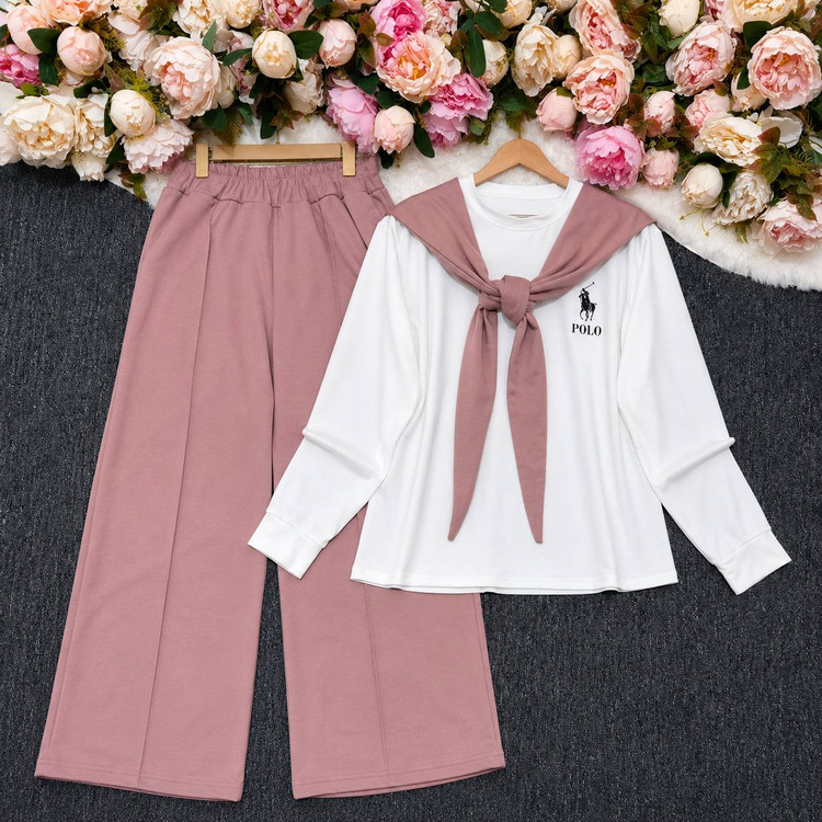 ست شالدار polo جنس گلکسی نخ پنبه با کیفیت زنانه