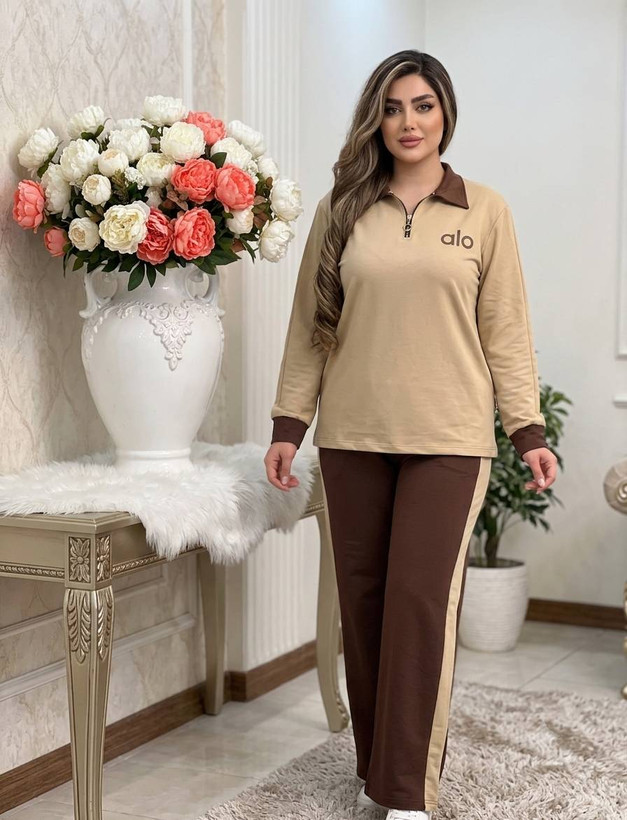 ست نیم زیپ alo جنس گلکسی نخ پنبه با کیفیت زنانه