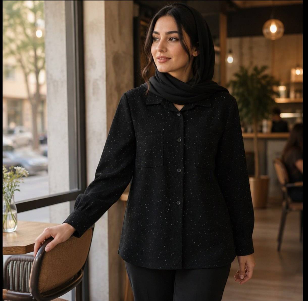 شومیز مانتویی ترانه 308 جنس آیوا بارانی درجه یک