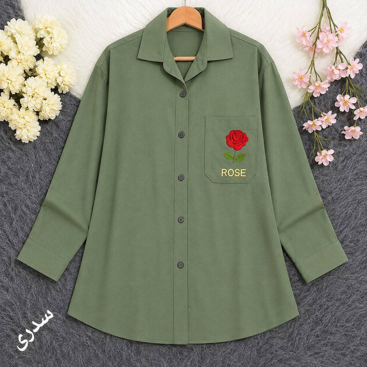 شومیز مانتویی رز 241 جنس لنین وارداتی ترک درجه یک