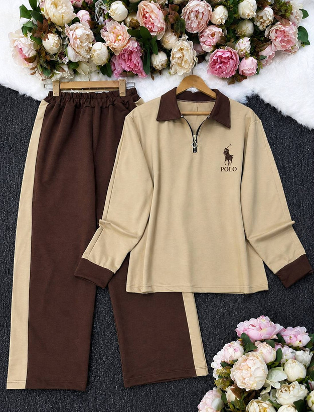 ست نیم زیپ polo جنس : گلکسی نخ پنبه با کیفیت زنانه