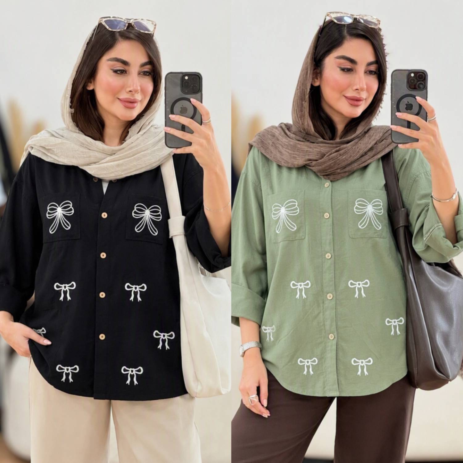 شومیز گلدوزی بارانا جنس کرسپو شیک و مجلسی