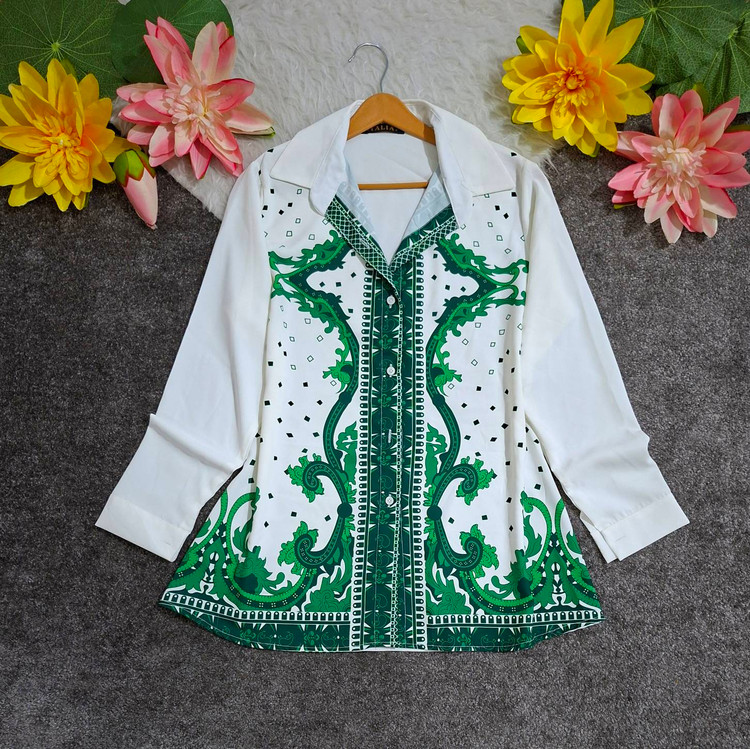 شومیز طرحدار الیزه جنس الیزه درجه یک