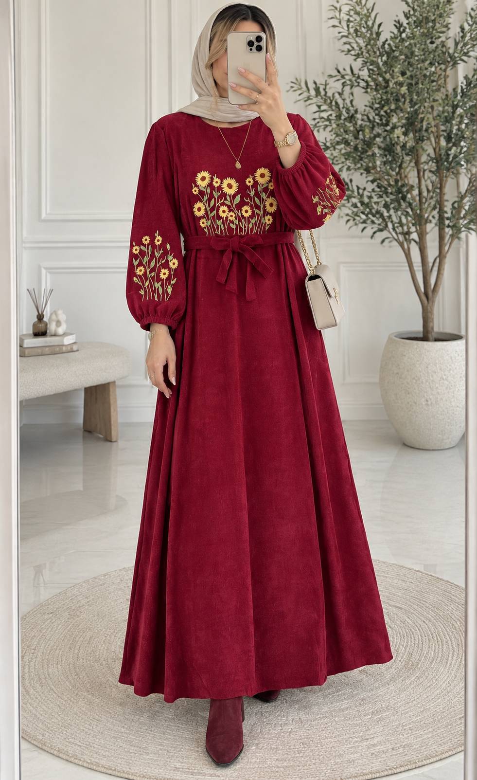 کفتان گلدوزی اروشا پاییزی جنس مخمل کبریتی ریز