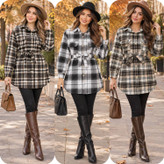 شکت پشمی کمربندار جنس پشمی موهردار زنانه کد24760