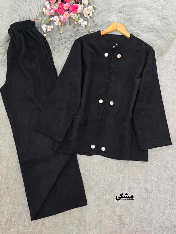 ست کت و شلوار نوژا جنس مخمل کبریتی ریز زنانه